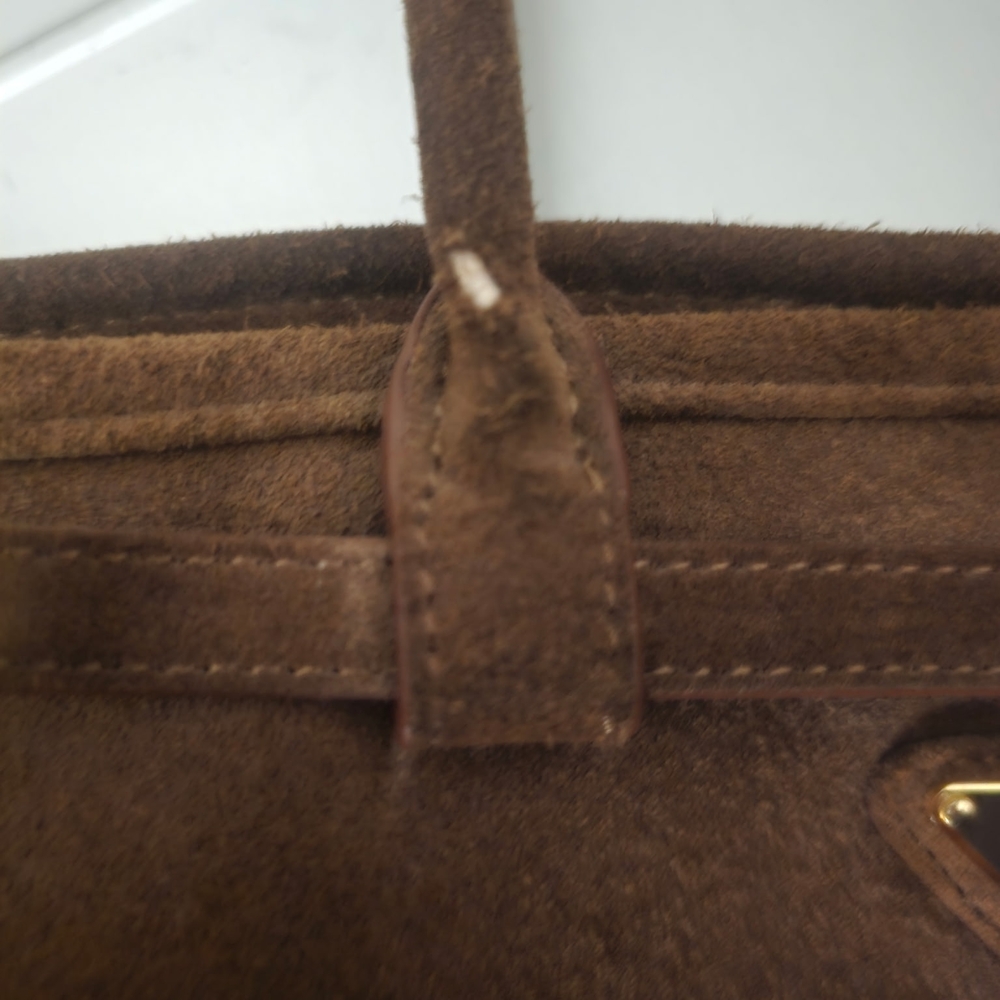 Prada Brown Suede Women's Bag - Picture 5 of 6
